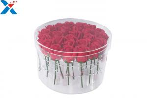 Best Acrylic Flower Box Clear Waterproof 25 Holes Round Shape For Gift wholesale