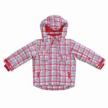 Best Children Winter Jacket with Checkered Print, Made of 210T Polyester Lining wholesale