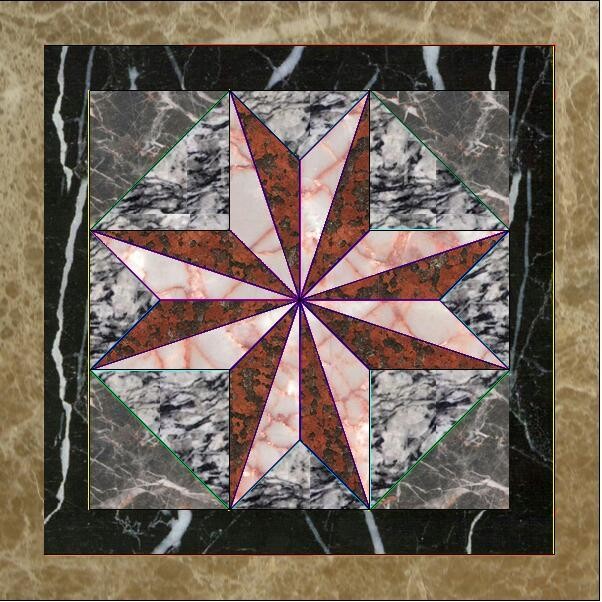 Granite Base Flower Patterns Marble Waterjet Medallion Floor Tile Marble for sale