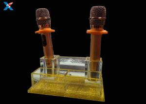 Best KTV Crystal Acrylic Microphone Stand ,  Smooth Surface Clear Plastic Display Box wholesale