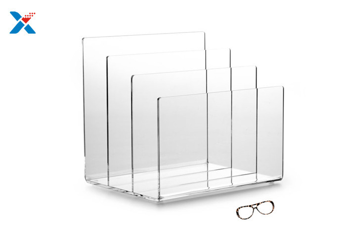 Best 3 Sections Acrylic File Organizer , Clear Acrylic Office Organizer OEM Available wholesale