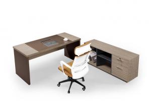 Best BV Assured Ergonomic Office Furniture , Wood Executive Desk With Side Cabinet wholesale