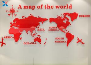 Best Office Creative Acrylic Shapes Craft / 3D Acrylic Stereo World Map Wall Sticker wholesale