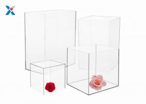 Best Square Acrylic Packaging Box 4 / 12 Inch 5 Sided Clear Acrylic Gift Boxes wholesale