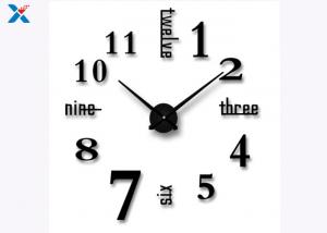 Best Decoration 3D Acrylic Wall Clock , Large Sticker Wall Clocks For Bedroom / Living Room wholesale