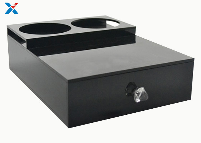 Best Hotel Tea Cup Holder Acrylic Storage Box , Black Small Acrylic Display Box wholesale