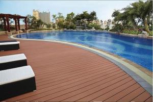 Best swimming pools decoration wood & plastic composite wpc decking wholesale
