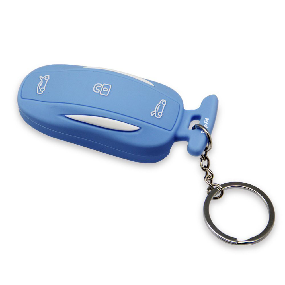 Best Topfit Silicone Car Key Ring for Tesla Model X-Blue wholesale