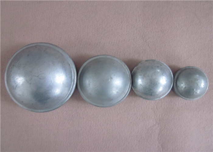 Silver Color Steel Chain Link Fence Post Caps , Polished Dome Post Cap for sale