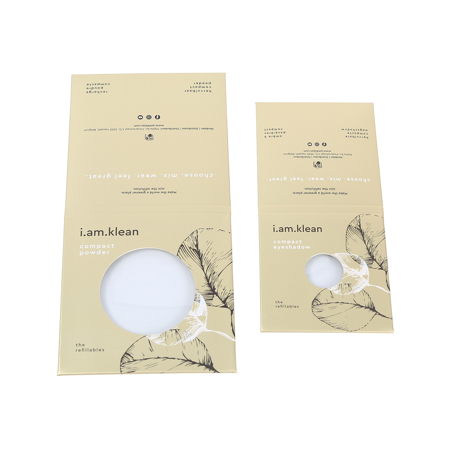 Best Matte Gold Eyeshadow Envelope Packaging Recycled Pantone Printing With Round Window wholesale