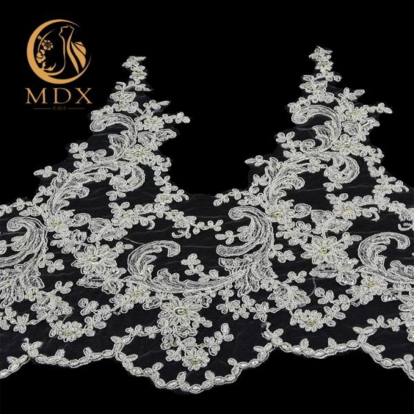 Cheap MDX African Styles Wide Lace Trim 80% Nylon Lace Trim For Clothing for sale