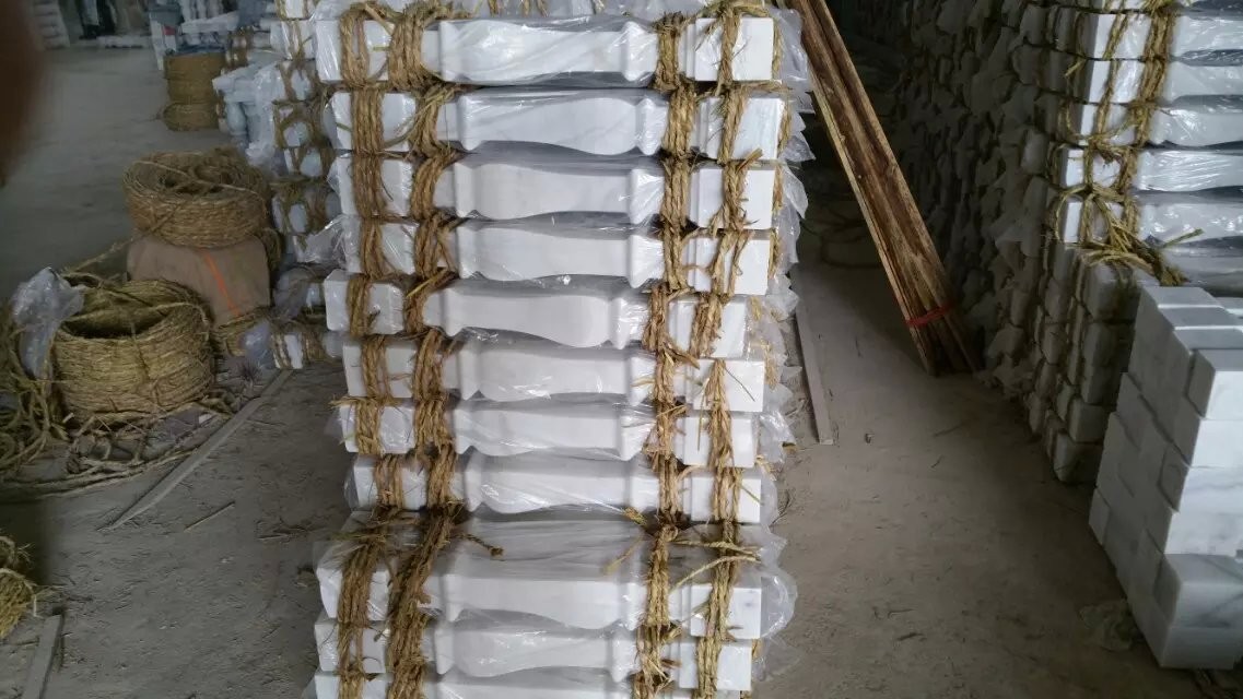 Stone Baluster Guangxi White Marble Balustrade China Carrara Marble Staircase for sale