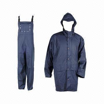 Best Adult PU Raincoat, 5000mm WP, Made of 50% PU and 50% Polyester wholesale