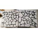 Black Lava Meshed Flagstone,Lava Wall Stone Cladding,Black Basalt Patio Stones for sale
