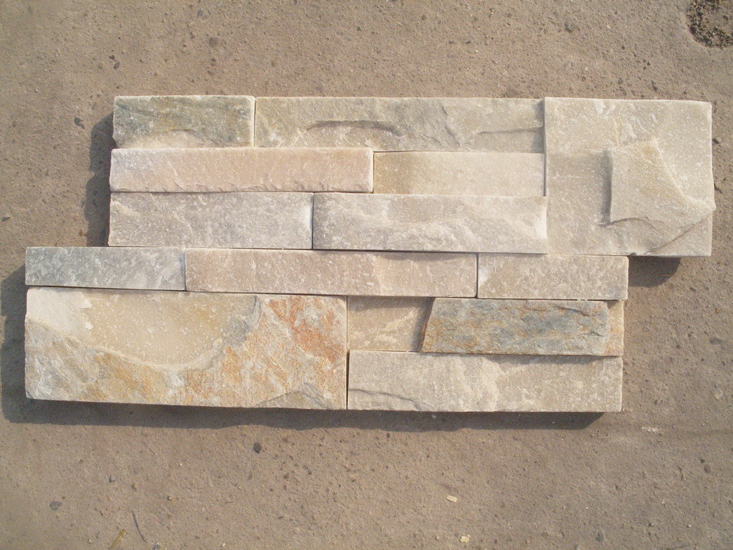 Oyster Split Face Slate Thin Stone Veneer Natural Stone Cladding Beige for sale