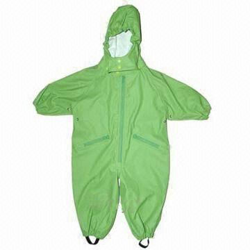 Best Kid's PU Overall Rainwear with Detachable Hood wholesale