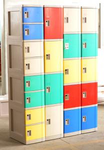 Best 1609 X 727 X 300 Mobile Phone Lockers Blue / Beige Double Tier Lockers With Charging wholesale