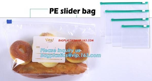 slider ziplock bag doypack zipper/ECO-friendly slider bag, Slider Bags Stand Up Slider Bags For Food, frosted zipper loc