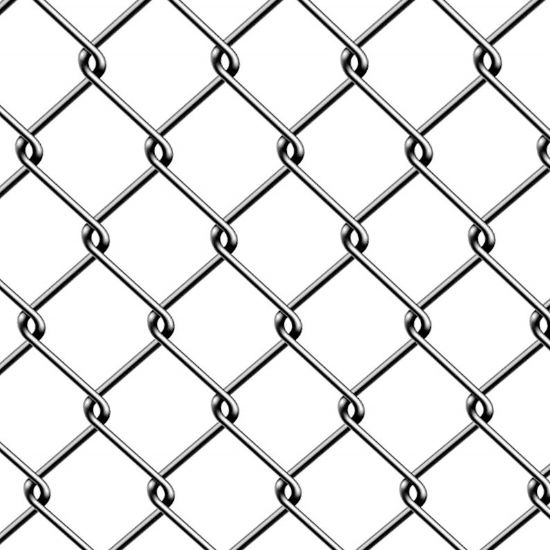 Diamond Pattern Chain Link Black Vinyl Fence Zig Zag Shape Wire Mesh 6 Gauge for sale