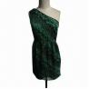Buy cheap Lady Sexy One Shoulder Green Printed Chiffon Summer Dress from wholesalers