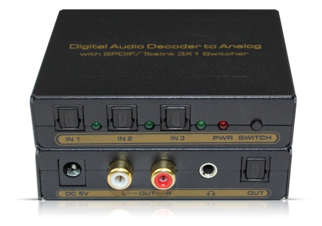 Buy cheap Digital audio to analog with SPDIF 3x1 switcher from wholesalers