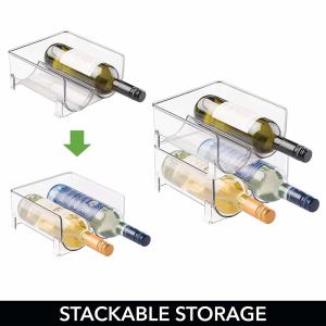 Best Plastic Acrylic Wine Bottle Holder Impact Resistance For Kitchen Countertops Stackable wholesale
