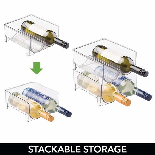 Plastic Acrylic Wine Bottle Holder Impact Resistance For Kitchen Countertops Stackable