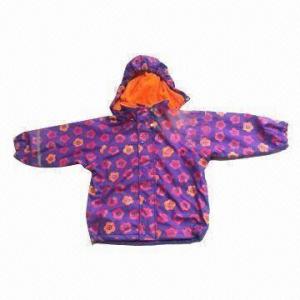 Best Children's Raincoat with PU Fabric, All Over print and Fleece Lining wholesale