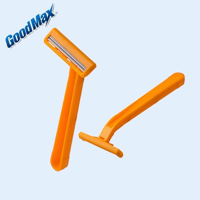 Best Orange Color Twin Blade Disposable Razor Customized Logo With Anti - Drag Blades wholesale