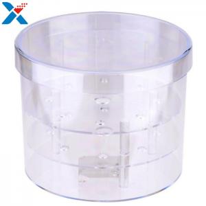 Best Waterproof Acrylic Flower Box Makeup Organizer Holder Round Shape ROHS Approval wholesale