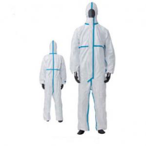 Best Hooded Disposable Isolation Gowns , Latex Free Disposable Protective Coveralls wholesale
