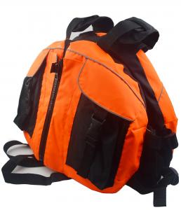 Best Adult Kayak Safety Equipment Life Jacket , Canoe Safety Gear Orange Color wholesale