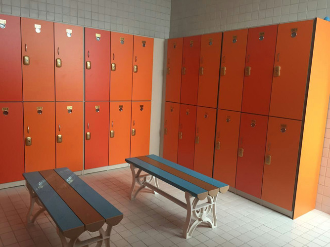 Best PVC Material Double Tier Lockers , Orange Small Employee Lockers For Factory wholesale