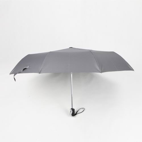 Best 21 inch grey auto open close umbrella with silver and black rubber coating plastic handle wholesale