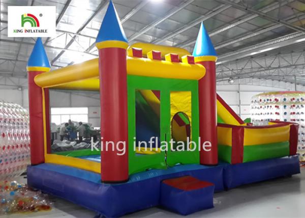 Cheap OEM Backyard Inflatable Jumping Castle With Dry Slide Logo Printed for sale