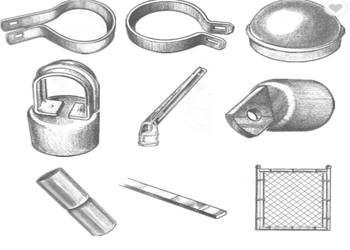 Hot Dip Galvanized Chain Link Fence Fittings And Accessories Rust Resistance for sale
