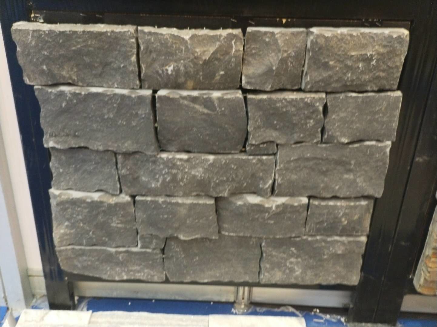 Black Limestone Stone Veneer with Steel Wire Back,Black Stone Ledger Wall for sale