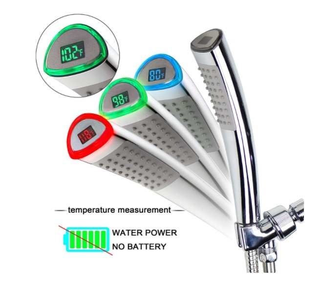 Best JK-2600 LED Thermometer Handheld Shower Heads Water Powered Light to Display Fahrenheit  for Skin Health, Child and Pet wholesale