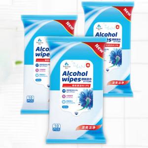 Best 10 Pcs Alcohol Disinfectant Wipes Antibacterial Cleaning Wipes For Coronavirus Protection wholesale