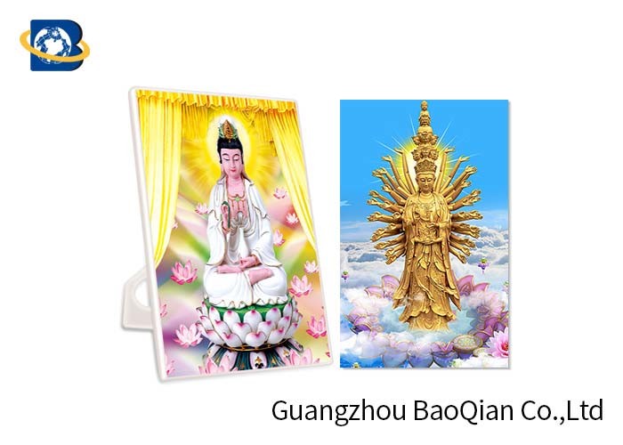 Best Pantone Color PP 3D Lenticular Postcards For Greeting / Buddhism Card wholesale