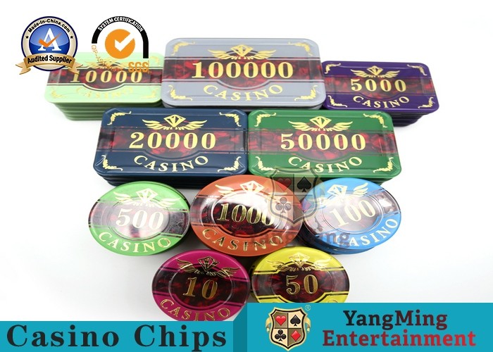 Best Aluminum Case Casino Poker Chip Set 3.3mm Thickness Elegant Patterns And Bright Color wholesale