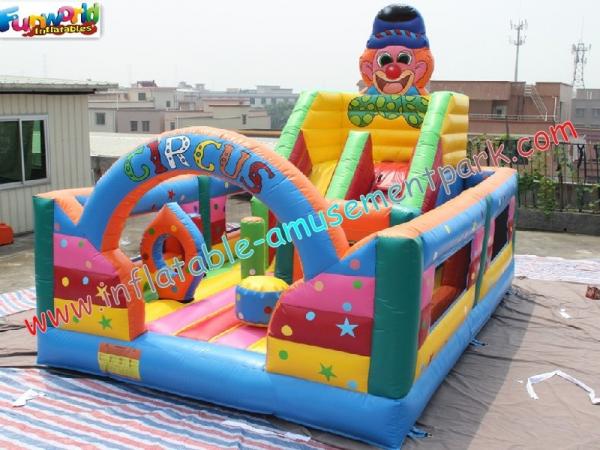 Cheap Beautiful Clown Inflatable Bouncy Slide Waterproof With CE / EN14960 for sale