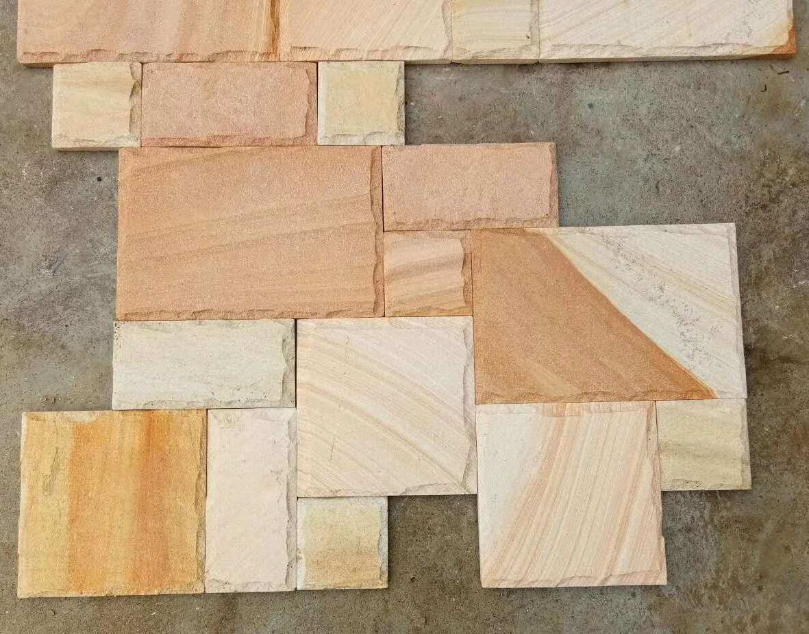 Multicolor Sandstone Mushroom Face Wall Cladding,Sandstone Wall Tiles,Sandstone for sale