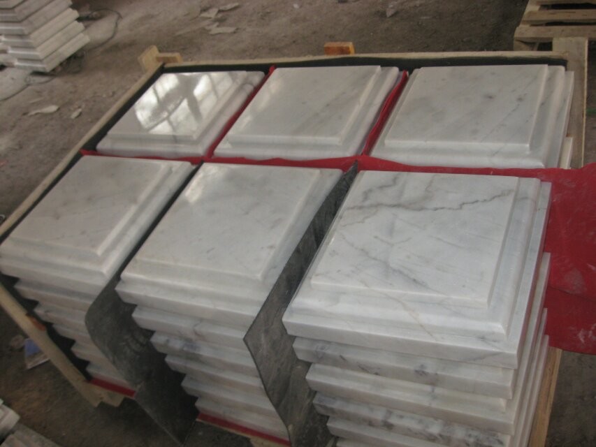 China White Marble Wall Coping, Guangxi White Marble Pillar Cap, China Carrara for sale