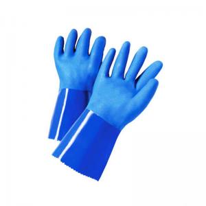 China Cotton Interlock Liner PVC Sandy Coated Work Gloves Fishing Gloves PVCM-03 on sale