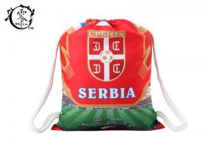 Serbia Country Team Custom Printed Cinch Bags , Recyclable Digital Printed String Gym Bag