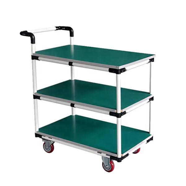 Workshop anti-static trolley lean pipe composite tube shelves assembly cart