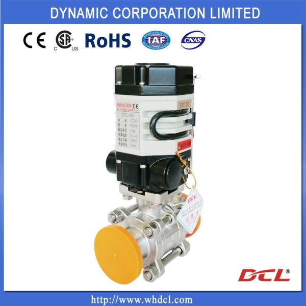 Cheap Thread 3 Piece SS304 DN32 Electric Actuated Ball Valve for sale