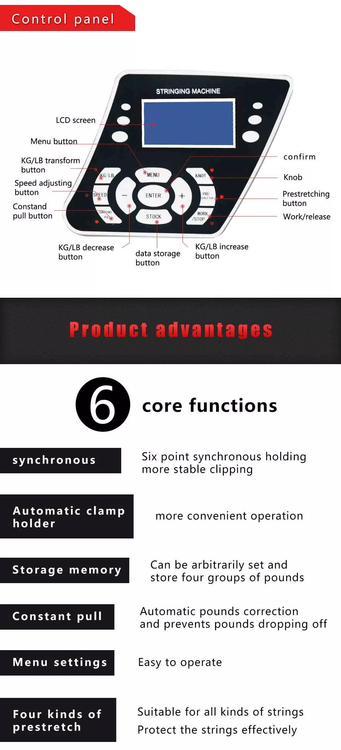 Programmable Badminton Racket Stringing Machine Shuttle Racket Stringing Machine 10 To 90 Pounds