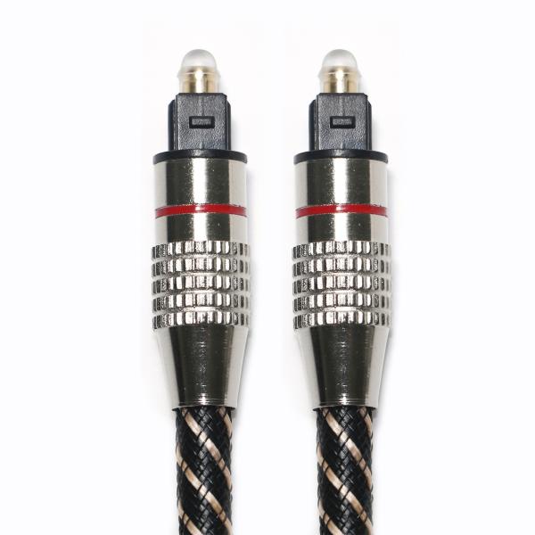 Cheap Red&Toslink Digital Audio Cable Nylon Braided Textured Rope OD4.0 Metal Plated Connector 1.2M 1.5M 2M 3M for sale